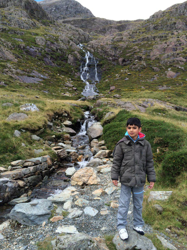 A stream coming down from the top of the mountain